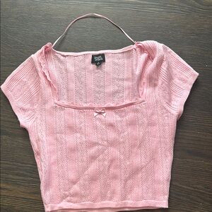 PacSun Pink Ribbed Fitted Crop Top